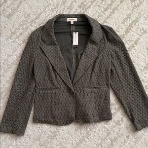 Anthropologie Textured Lightweight Blazer – Moss Green – Size L (NWT)